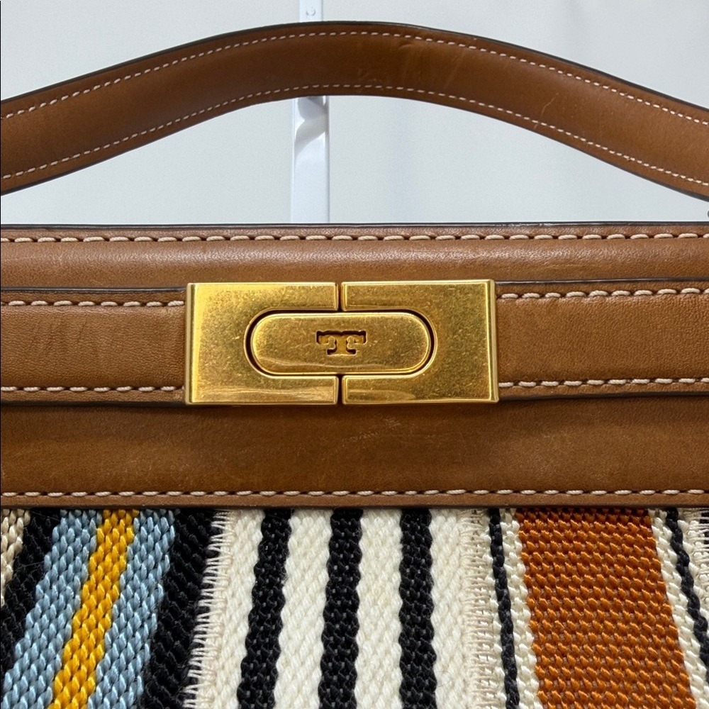 Tory Burch Lee Radziwill Patchwork Webbing & Leather Bag - Picture 11 of 17